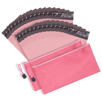 15x23cm Sanitary Napkin Disposal Bag, Women Personal Disposal Bag, Self Sealing Sanitary Bin Bag, Privacy Protection, Opaque Disposal Sanitary Napkin Bag, 200 Pcs with Zipper Bag 2 Pack(Pink)