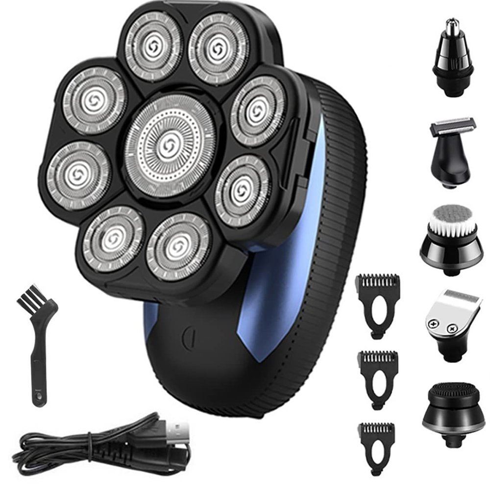 JQUAL Electric Razor for Men, Rechargeable All In One Hair Trimmer For Men Grooming Kit Electric Beard Trimmer Facial Body Eyebrow Nose Ear Trimmer