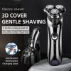 JQUAL Electric Razor for Men, Men's Electric Shaver Waterproof 3D Rotary Shaver Fast Rechargeable With Intelligent Cleaning System Facial Shaver view 3