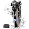 JQUAL Electric Razor for Men, Waterproof face grooming electric shaver men powerful rotary male wet dry face electric razor men rechargeable beard shaving view 1