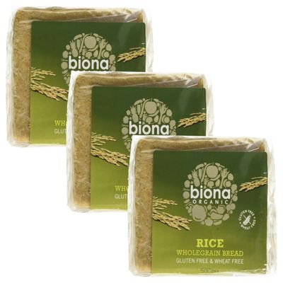 Biona Organic Rice Bread 500 g (Pack of 3)