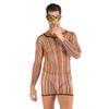 BaronHong Transparent Lace Lingerie Bodysuit for Men Sheer Tights Tights Bodysuit Sissy Leotard Sleepwear Rave Party, A-044, One Size view 1