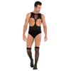 BaronHong Transparent Lace Lingerie Bodysuit for Men Sheer Tights Tights Bodysuit Sissy Leotard Sleepwear Rave Party, A-048, One Size view 1