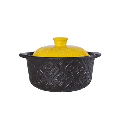 glass cooking pot Kitchen Cookware Ceramic Tableware Casserole Soup Pot Ceramic Breakfast Pot Soup Home Office Dinner Plate Dinner Pot Handle