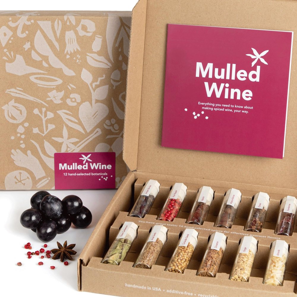 Mulled Wine Kit by Craftly | Holiday Spiced Wine Mix | Warm Cocktails for Winter | Gluhwein Spice Set | Spice Gift Set for Cooks | Christmas Spices | Spices, Recipes, & Instructions