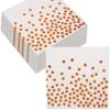 White and Rose Gold Napkins, CEILIWEN 50 Pieces Foil Dots Party Napkins Serviettes, Birthday decor, 33x33cm (White Gold), 33X33CM/13x13INCH view 1