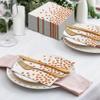 White and Rose Gold Napkins, CEILIWEN 50 Pieces Foil Dots Party Napkins Serviettes, Birthday decor, 33x33cm (White Gold), 33X33CM/13x13INCH view 2