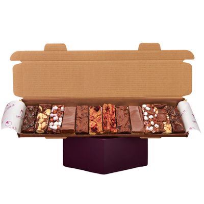 Simply Cake Co. - Favourites Mix (No Nuts) - 12 Piece - Delicious Selection - Homemade Brownies, Millionaire's Shortbread & Rocky Road - Gooey & Indulgent - Luxury Treats - Flavourful
