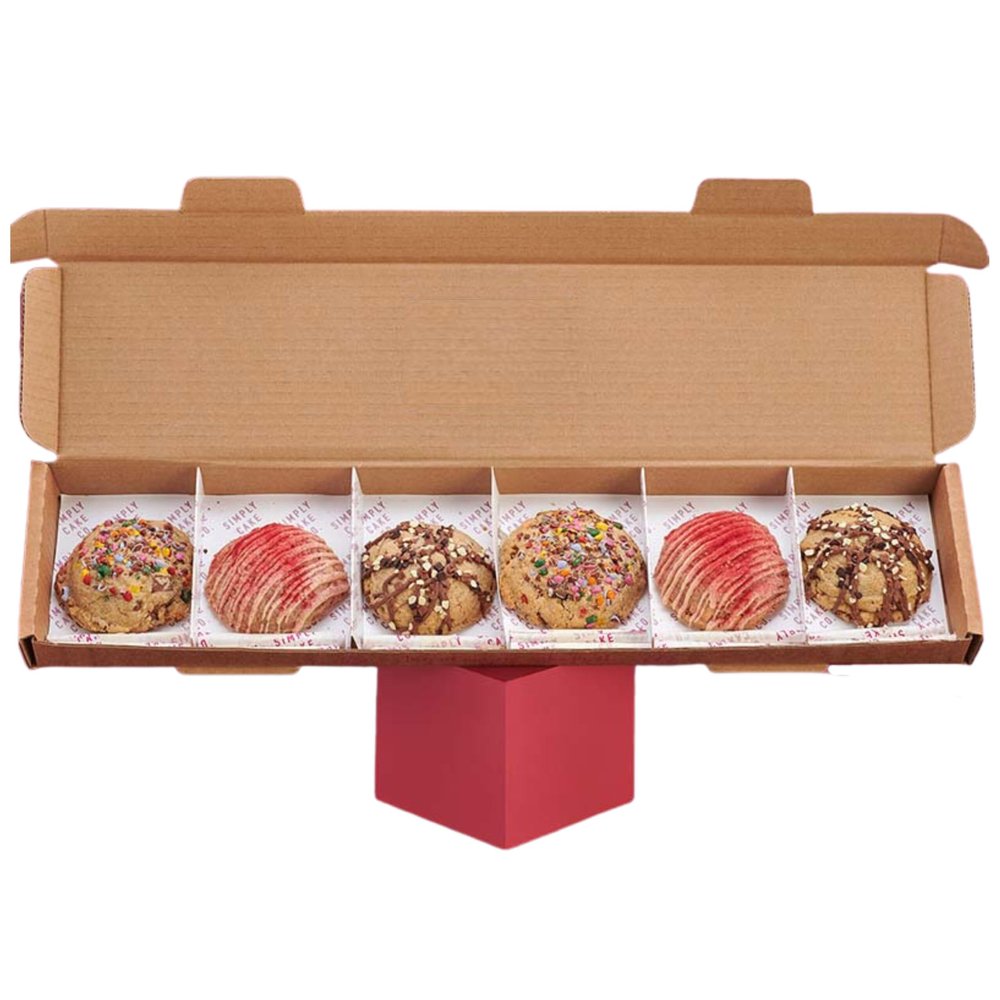 Simply Cake Co. - Cookie Selection - 6 All-Butter Cookies - Gluten Free - Chunky & Gooey - Classic Fillings - Delicious Variety - Luxury Treats - Made with Premium Ingredients