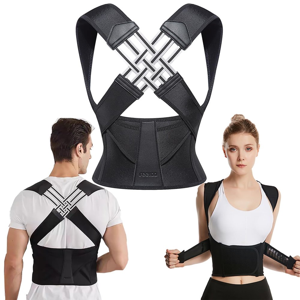 Adjustable Back Posture Belt,Posture Corrector for Women and Men, Back Brace Fully for Spine, Shoulder,Providing Pain Relief from Neck, Shoulder,Office Home Gym Unisex,M