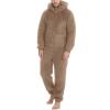 Gefomuofe Men's Jumpsuit Onesie Lounge Sleepwear Piece Sleepsuit Cosplay Fleece Jumpsuit Pyjamas Onesie Onesie Pyjamas Adult Unisex Animal Cosplay, khaki, XL view 3
