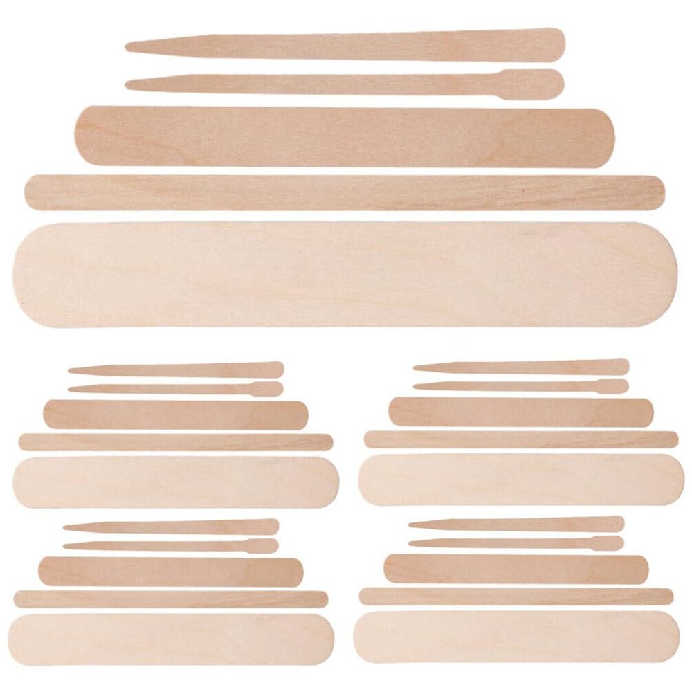EXCEART 500pcs Single Use Wax Applicator Sticks for Body Hair Removal Wood Wax Wands for Home Waxing Kits