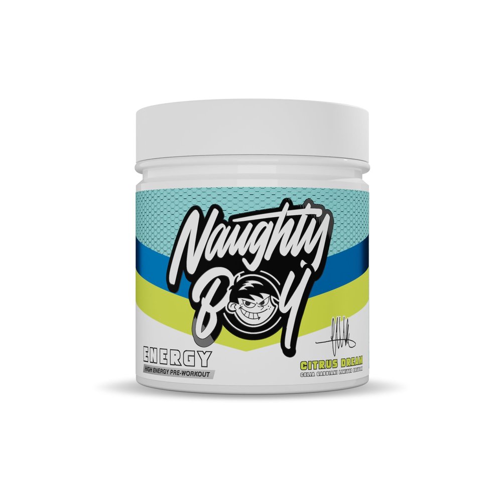 Naughty Boy High Energy Pre Workout Powder with Beta Alanine, Citrulline & Caffeine Supplements for Men & Women Clinically Dosed Energy Drink- 390g/30 Servings (Citrus Dream)