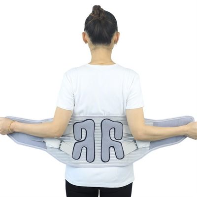 Adjustable Back Brace Posture Corrector For Lower Back Pain Relief Lumbar Support Spine Straightener Belt For Women Men R-shaped Cartilage Design Breathable Waist Support ( Color : Grey , Size : M )