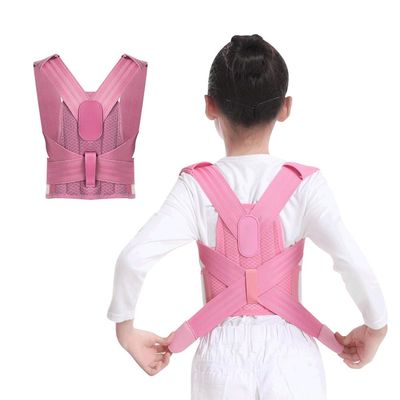 GHAKKE Children Back Posture Corrector Brace Adjustable Back Shoulder Neck Clavicle Support Spine And Lumbar Support Hunchback Correction Belt For Boys And Girls (Color : Pink, Size : XL)