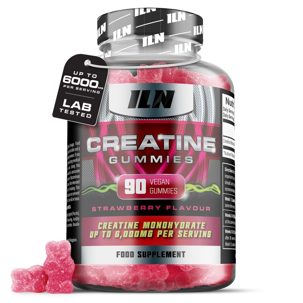 Iron Labs Nutrition Creatine Gummies 6000mg per Serving  Lab-Tested Creatine Monohydrate Gummies  Strawberry Flavour Gummy Bears  High Strength for Men and Women (90 Count, Vegan)