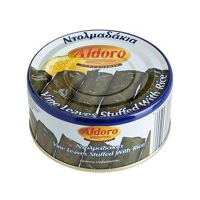 Aldoro Dolmades Greek Vine Leaves Stuffed with Rice, 280 g Tin | Fresh Hand Rolled Mezze with Herbs & Spices | Ready to Eat Hot or Cold | Mediterranean Recipe from Greece | Vegetarian Cypriot Food
