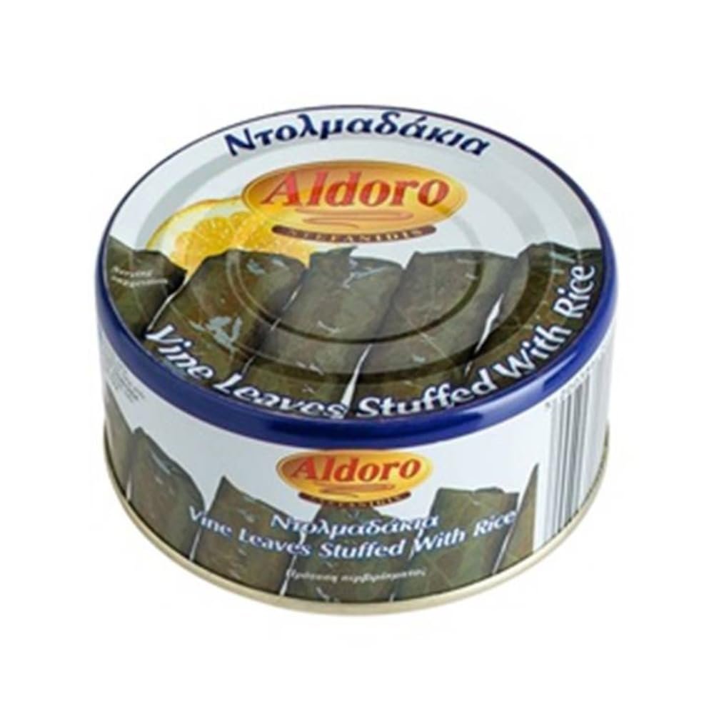 Aldoro Dolmades Greek Vine Leaves Stuffed with Rice, 280 g Tin | Fresh Hand Rolled Mezze with Herbs & Spices | Ready to Eat Hot or Cold | Mediterranean Recipe from Greece | Vegetarian Cypriot Food