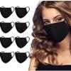 8 PCS Black Organic Cotton Face Masks Reusable Face Mask Washable Face Mask Face Covering Comfy Breathable Fashion Face Protections Man and Woman view 1