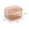 3 Set of Denture Case Denture Bath Box Cup with Strainer Basket Apricot Color view 2