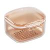 3 Set of Denture Case Denture Bath Box Cup with Strainer Basket Apricot Color view 4