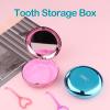2 Set of Travel Retainer Case with Mirror Mouth Guard Case Protection with Vent Holes Champagne Gold view 4
