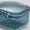 3 Set of Denture Case Denture Bath Box Cup with Strainer Basket Blue view 2