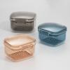3 Set of Denture Case Denture Bath Box Cup with Strainer Basket Blue view 3