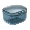 3 Set of Denture Case Denture Bath Box Cup with Strainer Basket Blue view 4
