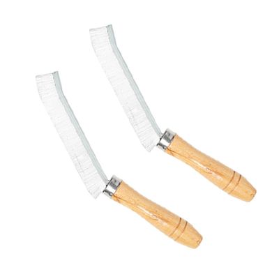 2Pcs Crevice Cleaning Brush, Wood Handle Gap Cleaning Brush Narrow Window Groove Cleaning Brush Tool for Tight Spaces, Window Door Track Cleaner Scrub Brushes for Bathroom Kitchen Tile Detail Cleaner