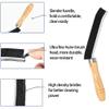 2Pcs Crevice Cleaning Brush, Wood Handle Gap Cleaning Brush Narrow Window Groove Cleaning Brush Tool for Tight Spaces, Window Door Track Cleaner Scrub Brushes for Bathroom Kitchen Tile Detail Cleaner view 2