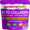 Keto Collagen by Groovy Keto | Bovine Collagen Peptides Powder + MCT C8 Powder | Hydrolysed Collagen & MCT C8 Oil | Sugar Free | Keto Friendly | Collagen Supplements | Unflavoured view 1