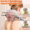 2023 Shiatsu Neck and Shoulder Massager with Heat, Electric Back Massager, Kneading Massage Pillow, Silicone Massage Head, Two Ways to wear, for Neck, Back, Shoulder, Foot, Leg, Blue view 2
