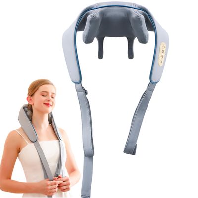 2023 Shiatsu Back Shoulder and Neck Massager with Heat -Silicone Massage Head, Electric Deep Tissue 3D Kneading Massage Pillow for Shoulder, Two Ways to wear, Relax Gifts for Friends, Family, Lover