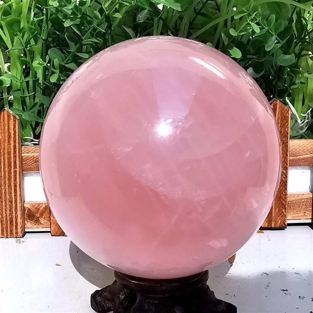WAHOM Natural Pink Magical Quartz Crystal Reiki Sphere Decoration (Size : 1100-1150g)