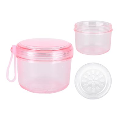 DIDATOOL Denture Bath Case, No-Leak Denture Cup, Large Capacity Denture Box, Portable Storage for All Types of Dentures Orthodontic Appliances, Perfect for Traveling and Daily Use (Transparent Pink)
