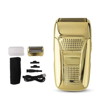 Electric Razor for Men, Electric Shaver Hair Cleaning Razor Beard Foil Shaving Machine Finishing Tool For Men (Color : Gold)