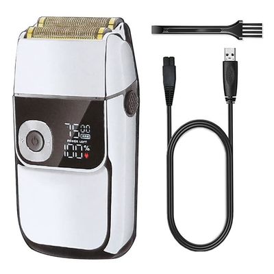 Electric Razor for Men, Metal Housing Hair Shaver For Men Electric Rechargeable Beard Electric Razor Wet Dry Bald Head Shaving Machine 3 Speed Adjust