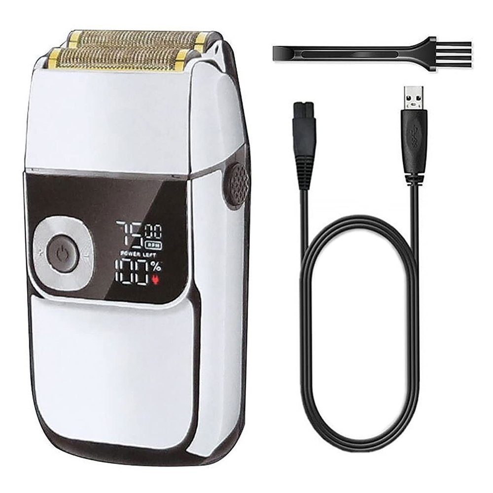 Electric Razor for Men, Metal Housing Hair Shaver For Men Electric Rechargeable Beard Electric Razor Wet Dry Bald Head Shaving Machine 3 Speed Adjust