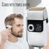 Electric Razor for Men, Metal Housing Hair Shaver For Men Electric Rechargeable Beard Electric Razor Wet Dry Bald Head Shaving Machine 3 Speed Adjust view 2