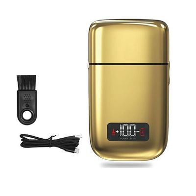 Electric Razor for Men, Pro metal housing hair electric shaver for men rechargeable head electric razor facial beard shaving machine tool for blads (Color : Gold)