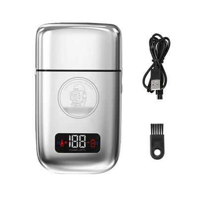 Electric Razor for Men, Metal 5-speed electric shaver for hair beard rechargeable bald shaving machine for men fade finishing tool (Color : Silver)