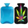 Leaves Colorful Hot Water Bottle with Fluffy Cover 2L Large Capacity Leaves Bottle Water Bag for Cosy Nights Relief Pain Back Neck and Shoulders view 1