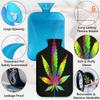 Leaves Colorful Hot Water Bottle with Fluffy Cover 2L Large Capacity Leaves Bottle Water Bag for Cosy Nights Relief Pain Back Neck and Shoulders view 3