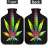 Leaves Colorful Hot Water Bottle with Fluffy Cover 2L Large Capacity Leaves Bottle Water Bag for Cosy Nights Relief Pain Back Neck and Shoulders view 4