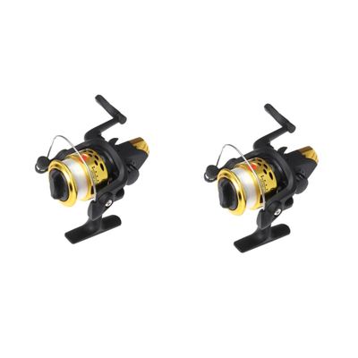 BESPORTBLE 2pcs Small Fishing Reel Aluminum Reel for Saltwater Freshwater Fishing Cable