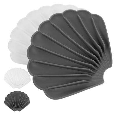 Anneome 4pcs Silicone Shell Soap Dish Self-draining Mesh Holder for Bathroom Kitchen