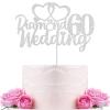Gidobo 60th Wedding Anniversary Cake Toppers with Heart Cupcake Toppers, Glittery Diamond Weddding Anniversary Heart Cake Decoration for Celebration Party Supplies view 1