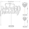 Gidobo 60th Wedding Anniversary Cake Toppers with Heart Cupcake Toppers, Glittery Diamond Weddding Anniversary Heart Cake Decoration for Celebration Party Supplies view 2