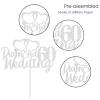 Gidobo 60th Wedding Anniversary Cake Toppers with Heart Cupcake Toppers, Glittery Diamond Weddding Anniversary Heart Cake Decoration for Celebration Party Supplies view 3